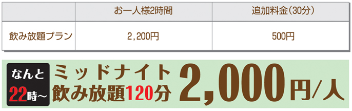 お一人様2時間1,800円から